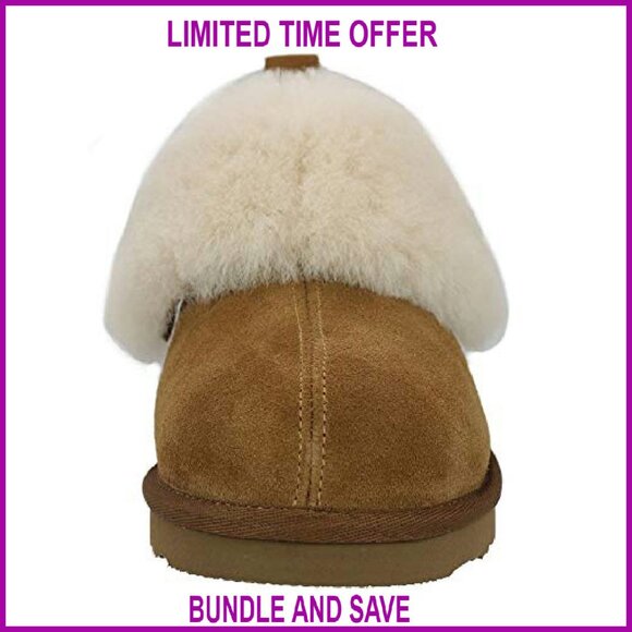 Genuine Suede Shearling Ankle Booties Memory Foam Indoor Outdoor - Picture 5 of 8